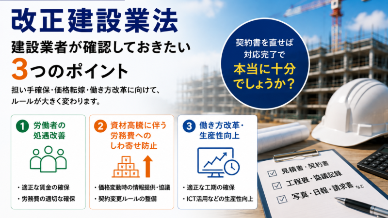 【2025年12月全面施行】改正建設業法  契約書を直せば十分？